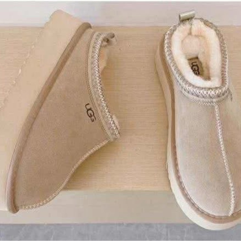 UGG Beige Suede Ankle Boots